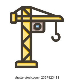 Crane Vector Thick Line Filled Colors Icon For Personal And Commercial Use.
