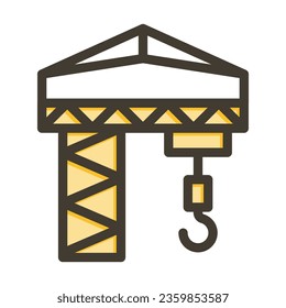 Crane Vector Thick Line Filled Colors Icon For Personal And Commercial Use.
