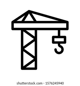 crane vector thin line icon 