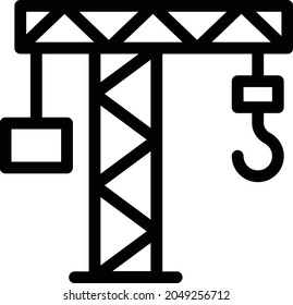 crane vector thin line icon