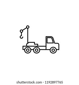 crane vehicle icon. Element of construction machine icon for mobile concept and web apps. Thin line crane vehicle icon can be used for web and mobile on white background