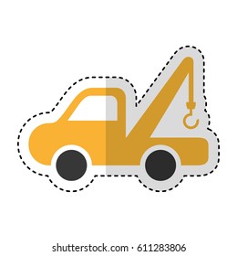 crane vehicle isolated icon vector illustration design