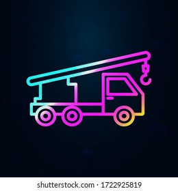 Crane vehicle nolan icon. Simple thin line, outline vector of consruction machinery icons for ui and ux, website or mobile application