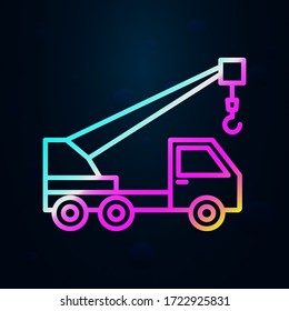 Crane vehicle nolan icon. Simple thin line, outline vector of consruction machinery icons for ui and ux, website or mobile application