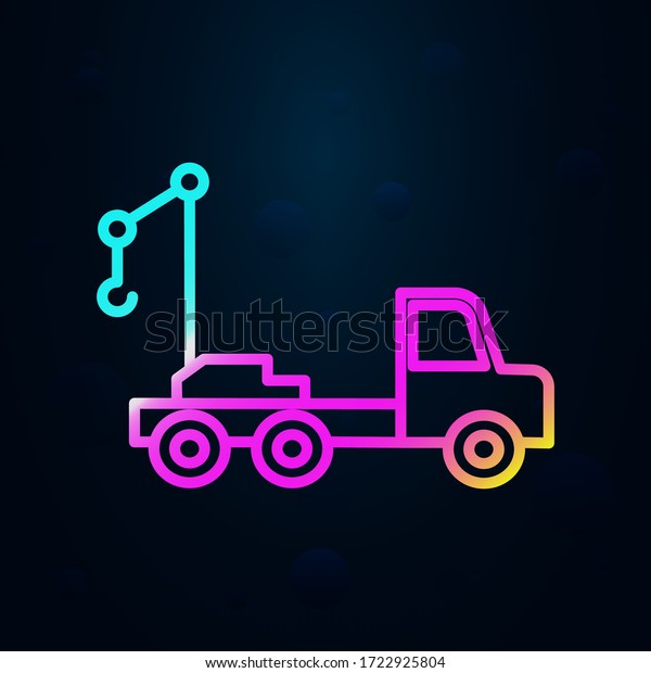 Crane vehicle nolan icon. Simple thin line,\
outline vector of consruction machinery icons for ui and ux,\
website or mobile\
application