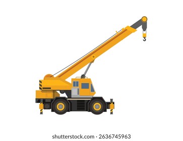 Crane vehicle. Simple flat illustration.