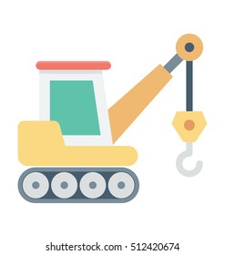 Crane Vehicle Vector Icon