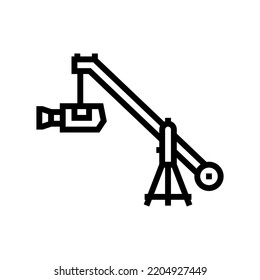 crane video camera line icon vector. crane video camera sign. isolated contour symbol black illustration