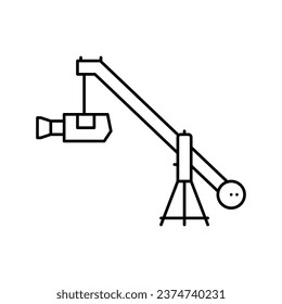 crane video camera line icon vector. crane video camera sign. isolated contour symbol black illustration