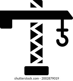 grúa con fondo blanco.grúa es un símbolo de construcción .glyph icono plano.