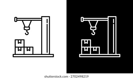 Diseño de conjunto de iconos blancos de grúa
