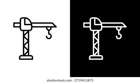 Diseño de conjunto de iconos blancos de grúa