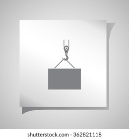 Crane working icon, vector illustration