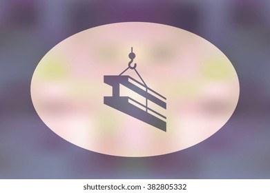 Crane working icon, vector illustration