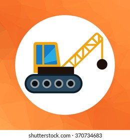 Crane with wrecking ball