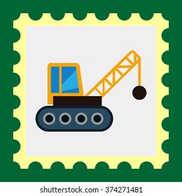 Crane with wrecking ball
