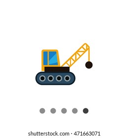Crane with wrecking ball