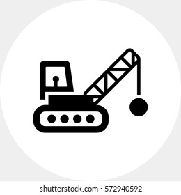 Crane Wrecking Ball Stock Vector (royalty Free) 572940592 