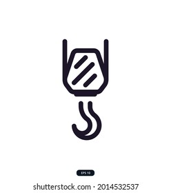 crane_hook Icon. building, construction Elements and home repair tools icons.  Set for Web and App Include of Roller Brush, Trowel, Shovel, and Window. Vector illustration