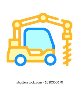 vector de color de la máquina de perforación de grúas. señal de máquina de perforación. ilustración de símbolo aislado