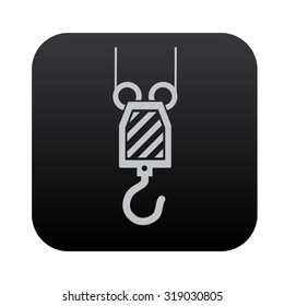 Crane,cargo on black button blackboard,vector