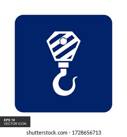 Crane,industry icon on blue background, Vector illustration.