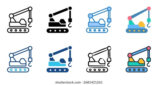 Cranes icon set multiple style collection 
