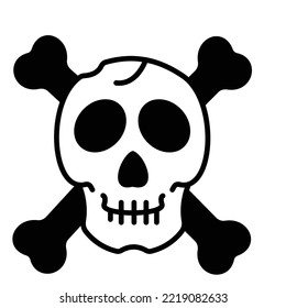 Cranial bones Half Glyph Vector Icon which can easily modified

