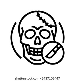 línea de cirugía de cranioplastia icono vector. signo de cirugía de cranioplastia. símbolo de contorno aislado ilustración negra