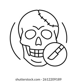 cranioplasty surgery line icon vector. cranioplasty surgery sign. isolated contour symbol black illustration
