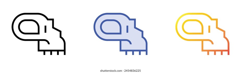 cranium icon. Linear, Blue Fill and Gradient Style Design Isolated On White Background