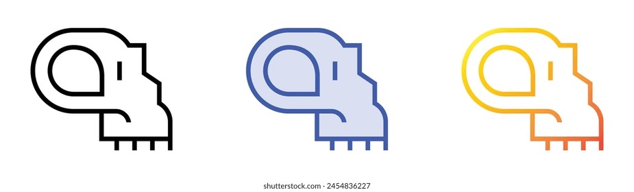 cranium icon. Linear, Blue Fill and Gradient Style Design Isolated On White Background