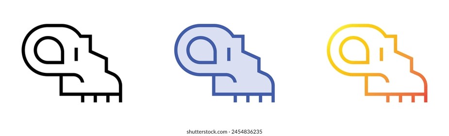 cranium icon. Linear, Blue Fill and Gradient Style Design Isolated On White Background