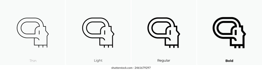 cranium icon. Thin, Light Regular And Bold style design isolated on white background