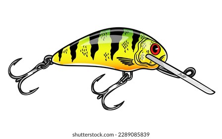 crank baits lures. isolated on white background. for fishing activities.