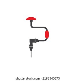 Crank Drill Icon Vector Illustration Template Design.