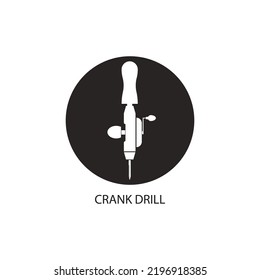 Crank Drill Icon Vector Illustration Template Design.