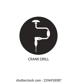 Crank Drill Icon Vector Illustration Template Design.