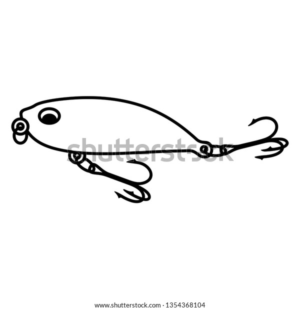 Crankbait Vector Outline Icon Isolated On Stock Vector (Royalty Free