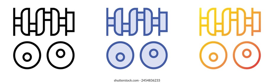 crankshaft icon. Linear, Blue Fill and Gradient Style Design Isolated On White Background