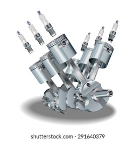 Crankshaft.Vector illustration.