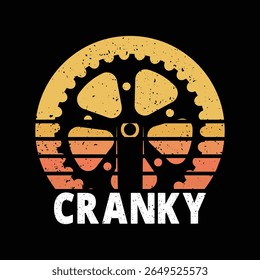 Cranky Bicycle Wheel Retro Design