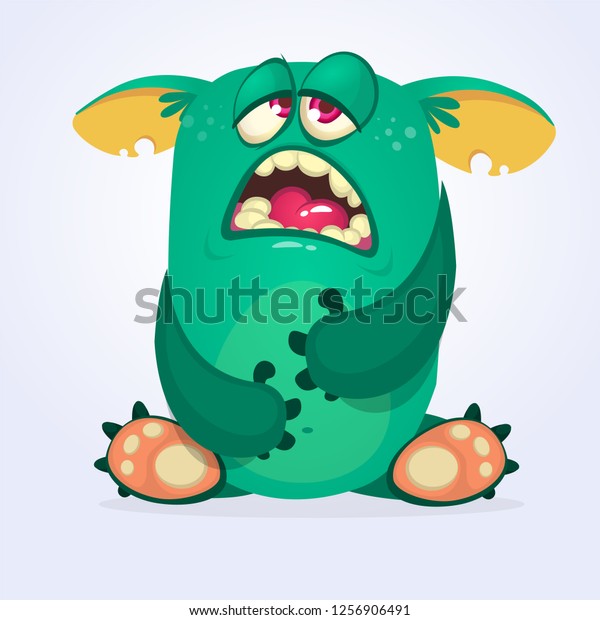 Cranky Funny Monster Illustration Stock Vector (Royalty Free ...