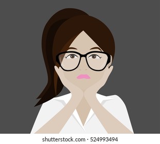 Cranky girl.vector illustrator