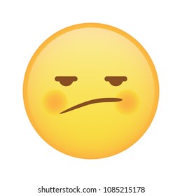 Cranky but shy emoji weird expression vector