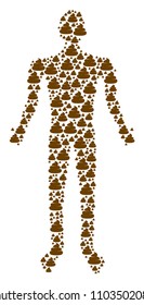 Crap human figure. Vector crap icons are composed into male combination.