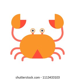 Crap icon, set of ocean life icon, flat design vector