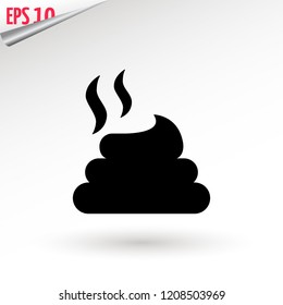 Crap icon. Vector illustration style is a flat iconic crap symbol. Designed for web and software interfaces.
