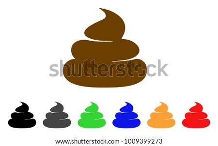 Crap icon. Vector illustration style is a flat iconic crap symbol with gray, yellow, green, blue, red, black color variants. Designed for web and software interfaces.