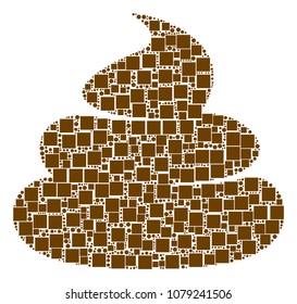 Crap mosaic icon of square shapes and circle particles in various sizes. Vector items are formed into crap composition design concept.